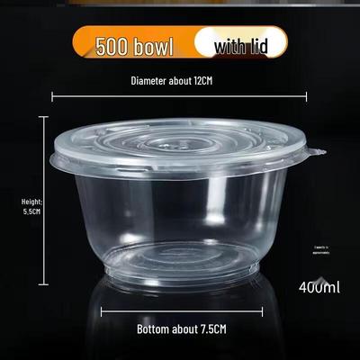 Thickened Disposable Round Soup Bowls with Lids (100 Count)