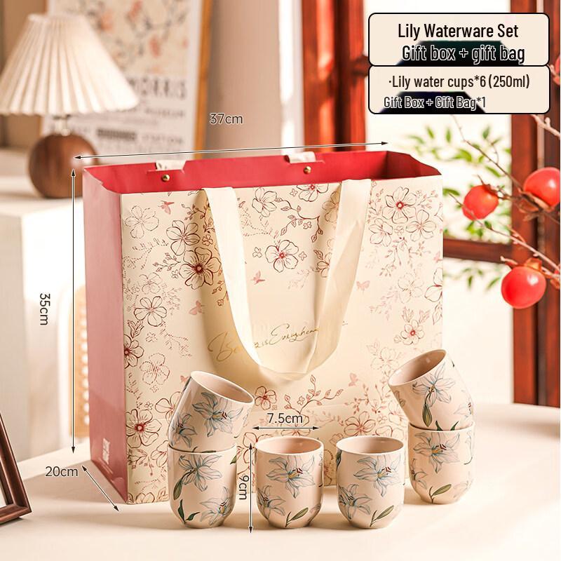 

Lily Flower 6-Piece Tea and Beverage Set