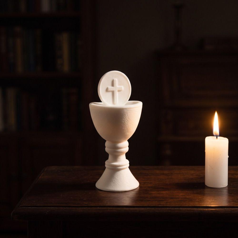 Realistic Holy Grail Figurine Plastic Table Ornament Collectible Religious Table Sculpture Church