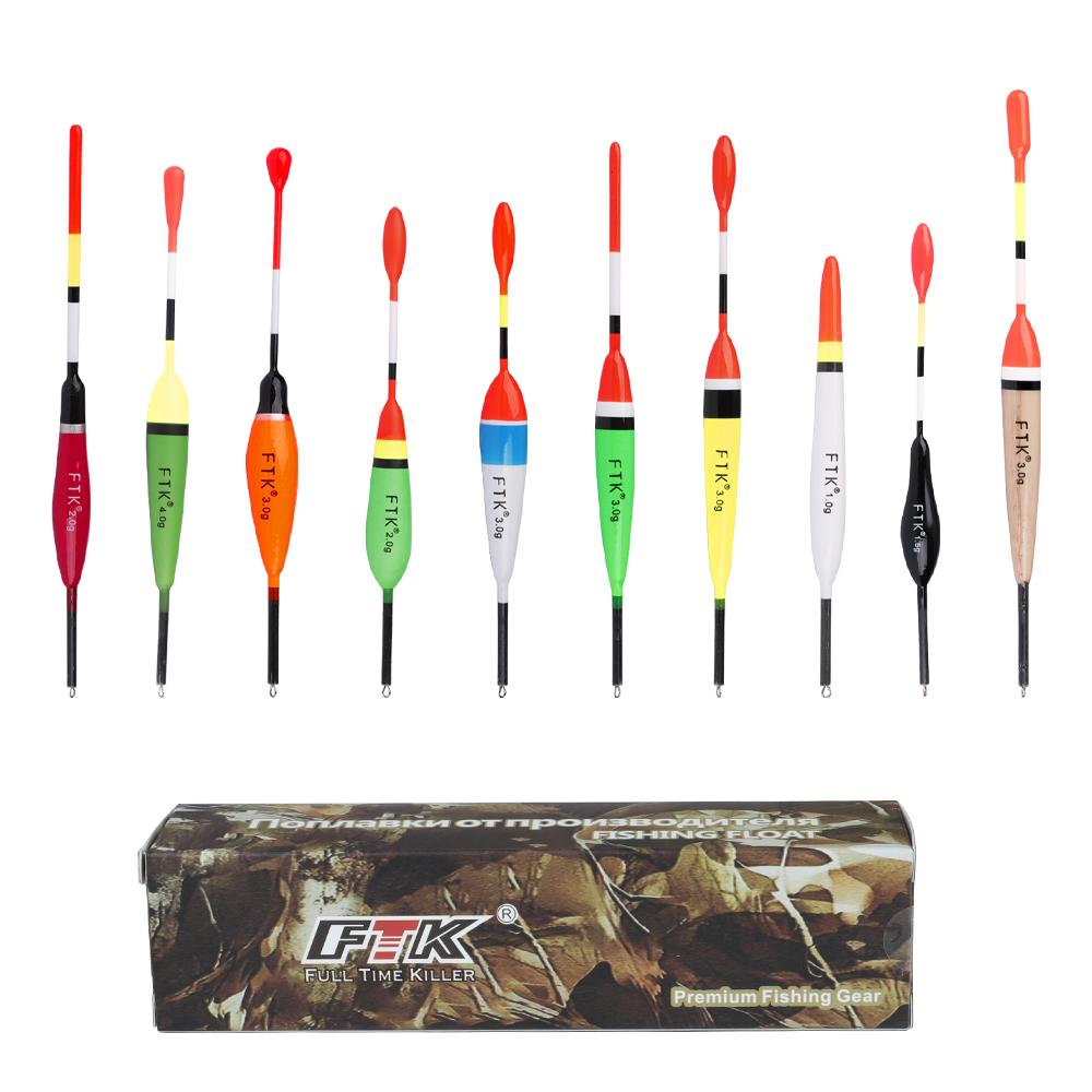 

FTK Fishing Floats 10pcs Buoy Bobber Floats Fluctuate Mix Size Color Float Buoy for Fishing Accessories 10pcs