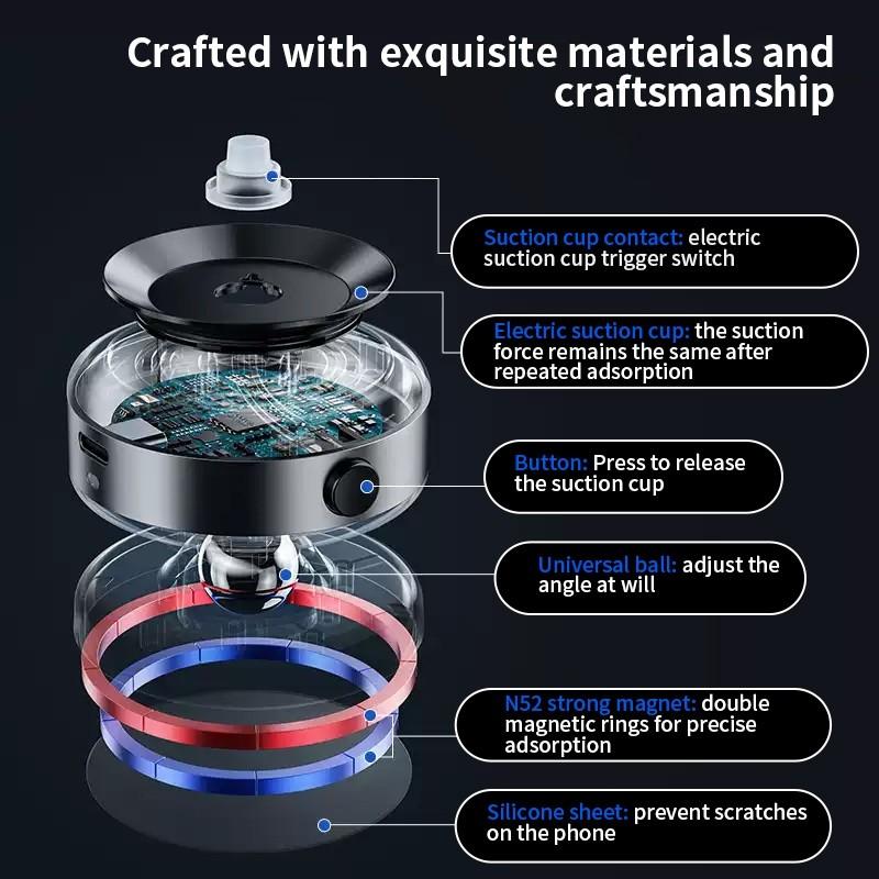Suport Universal Multifuncțional cu Adsorbție pentru Telefon Mobil, Magnetic, cu Ventuză cu Vid, Suport Auto pentru Navigație Telefon