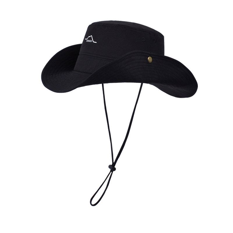 

New Arrival Waterproof Quick-Drying Fisherman Broad-Brimmed Hat Summer Sun Hat Men s and Women s Outdoor Mountaineering Fishing Sunshade Cowboy Hat 9260-Black