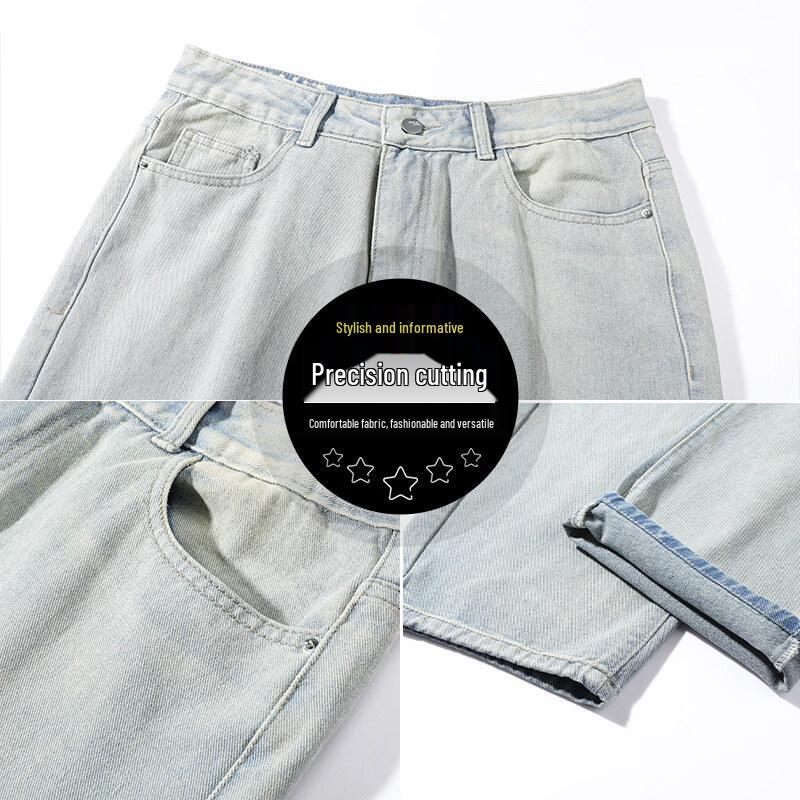 Men's American Retro Loose Straight Denim Jeans