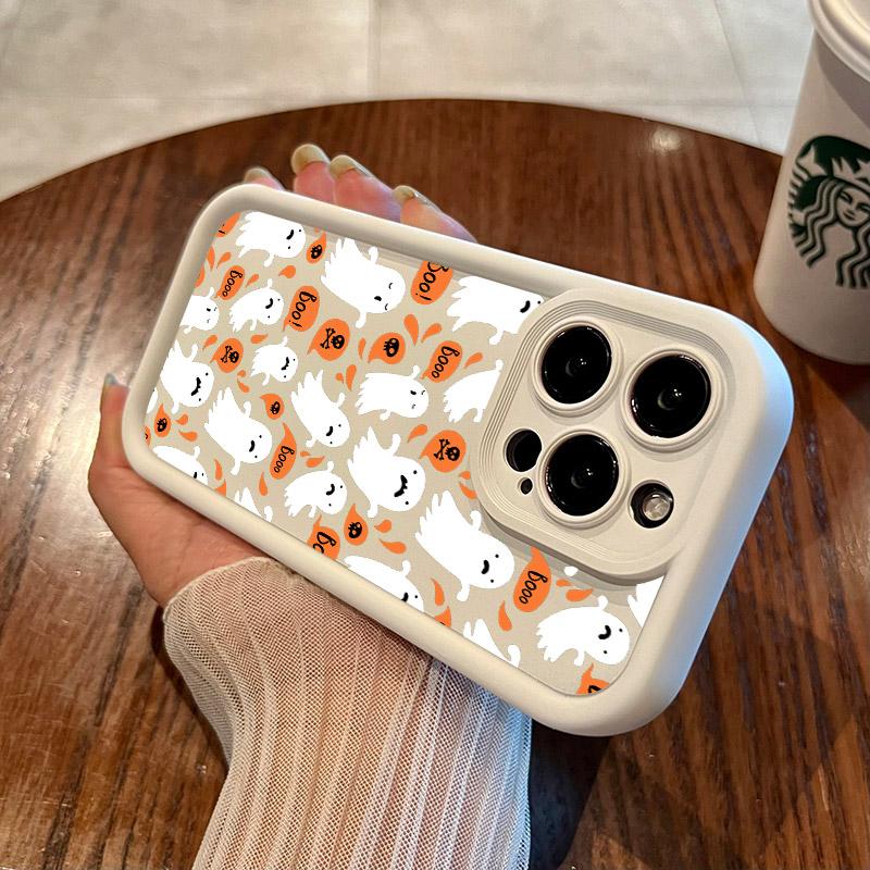 Halloween Happy Ghost Soft Silicone Case For Samsung Galaxy S21 S22 S23 S24 FE Plus S25 Ultra A15 A35 A54 A55 Soft Cover