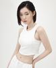 Just Haeng Logo Embroidered White Sleeveless
