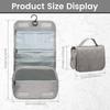 Foldable Hanging Travel Bag Polyester Portable Toiletry Washbag with Hanging Hook Waterproof Cosmetic Bag for Bathroom Storage