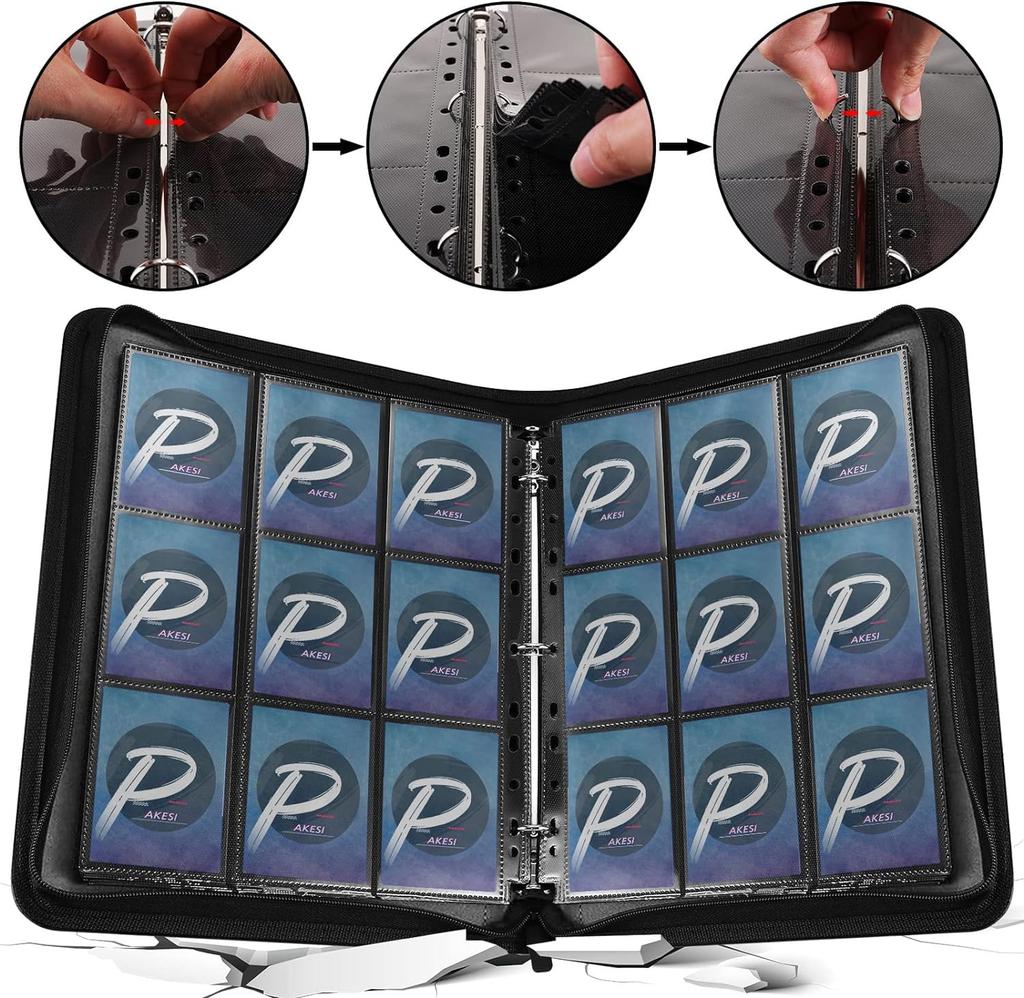 PAKESI Star Card Card File 9 Pockets 25 Inner Leaflets Holds 450 Pieces PU Card Sheet Collect Star Cards and Other Cards Star Card Collection File