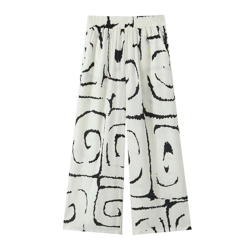 

Kaslead New Arrival Women s Fashion Style Fashion Geometry Pattern Pattern Print Shirt Casual Pants Suit Pants L