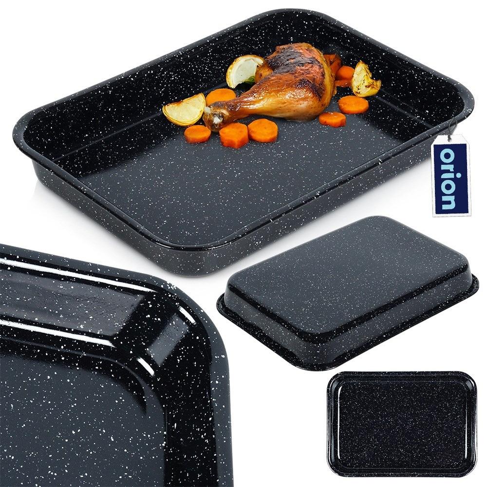 Rectangular Enameled Roasting Pan 34x24x4.5x4.5 Cm