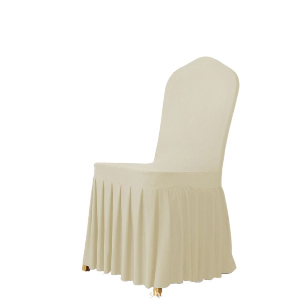 

Soft Pleated Skirt Chair Covers Stretchy Chair Cushion Chair Protective Case Wedding Party