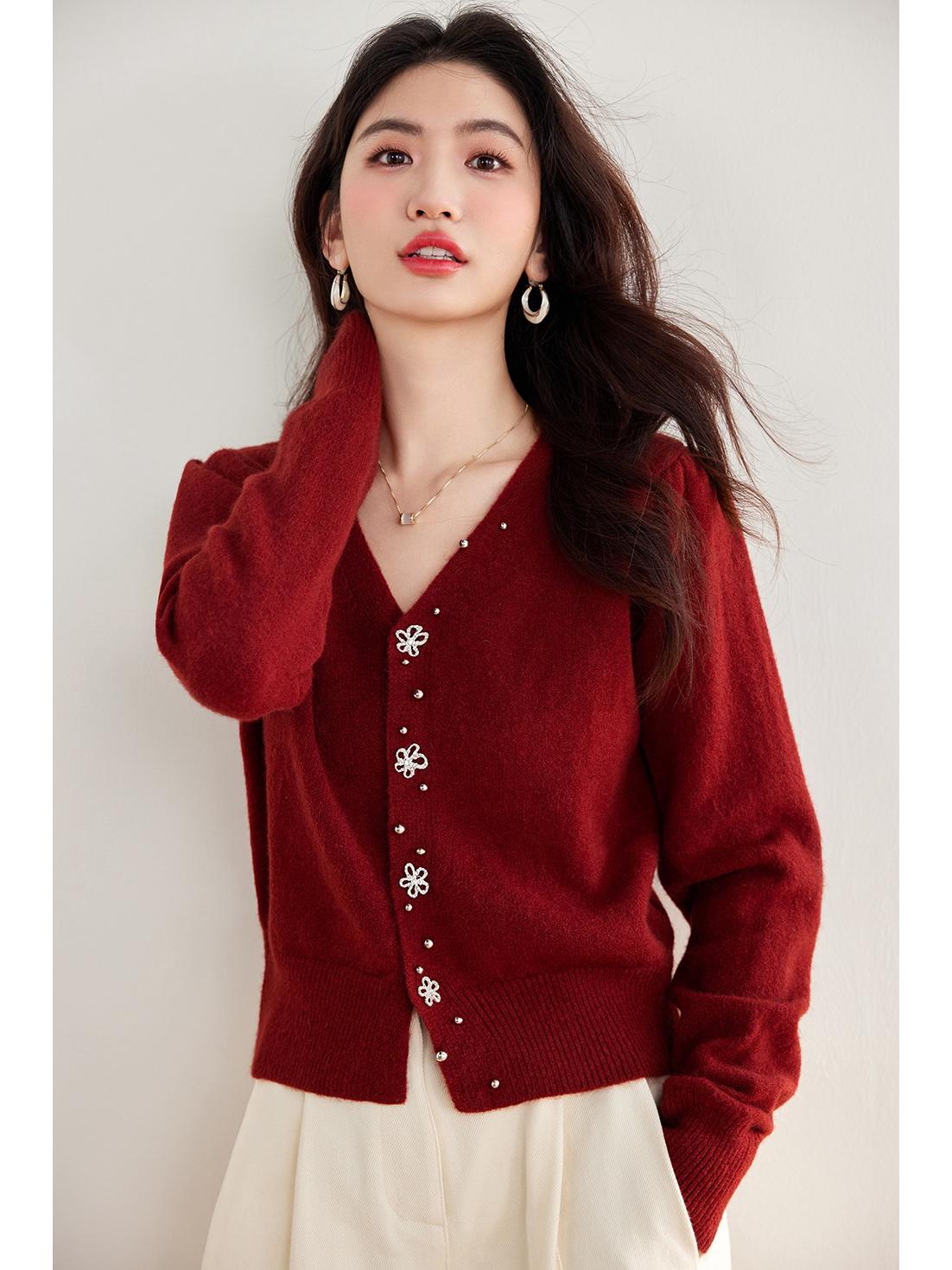 

Women s Casual Fluffy Merino Wool Knit Cardigan Large