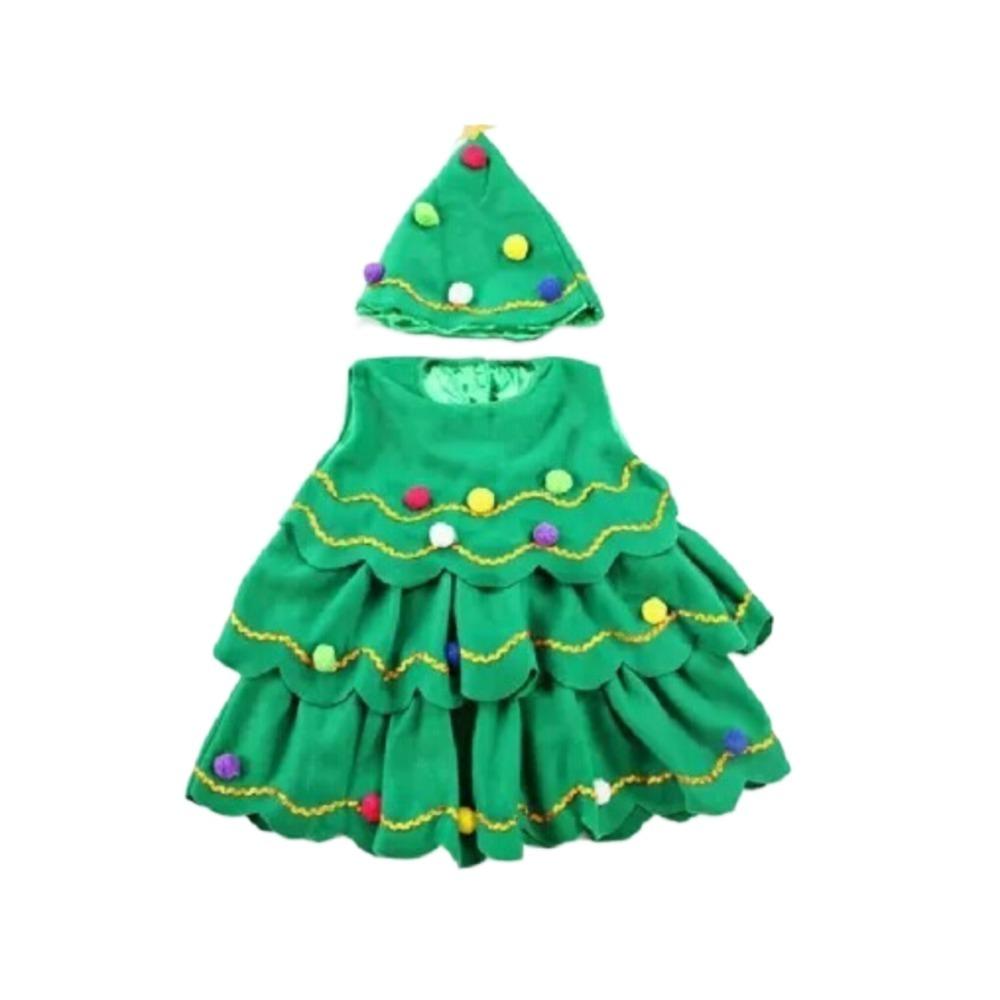 Decor Green Xmas Clothes with Hat Cosplay Performance Clothes Kawaii Christmas Tree Costume  Party