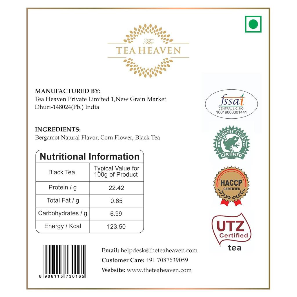 Черный чай Эрл Грей (100 г), Earl Grey Black Tea,  Tea Heaven