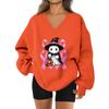 Women's V-neck Dropped Shoulder Halloween Print Sports Sweatshirt Top