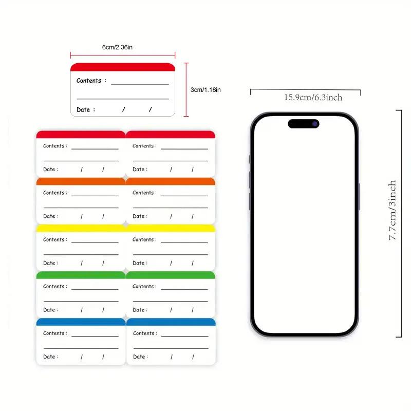 100pcs Date Freezer Labels Easy Peel Off Postage Meter Label Color Coding Frozen Food Label Holders Stickers Canning Jar Labels