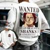 One Piece Vinsmoke Sanji Wanted Poster Graphic T-Shirt, Unisex Oversized Streetwear Casual Cotton Short Sleeve T-shirt