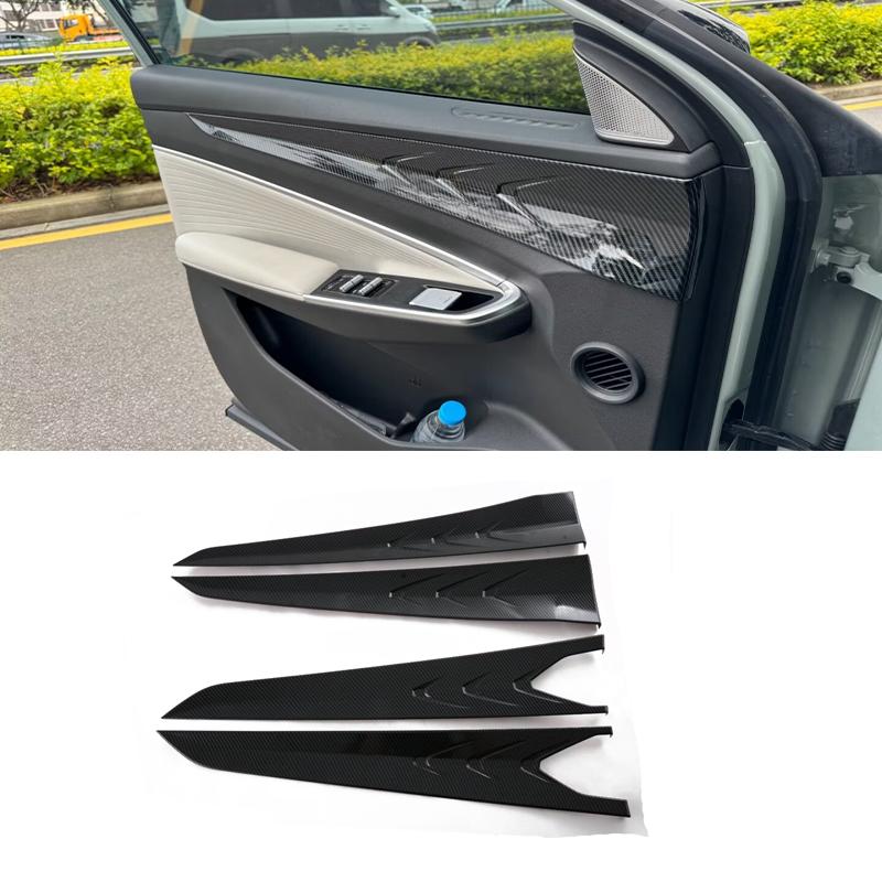 For Geely Cityray 2024 2025 ABS carbonfiber Car window lift switch Gear Shift Panel water Cup Holder Frame interior Accessories