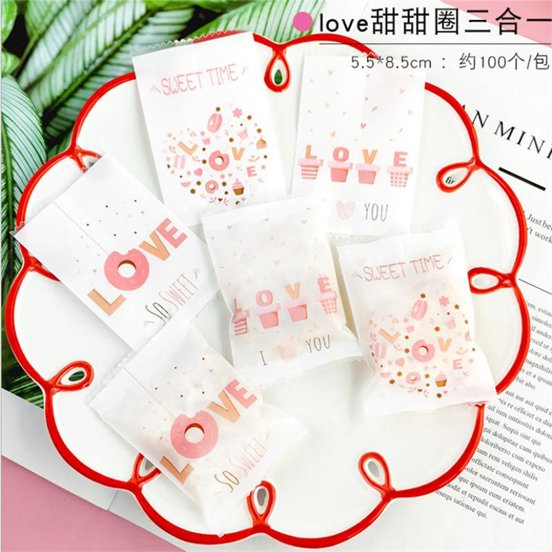 100 Stück 5,5x8,5cm Kleine Plastik Backverpackung Keks Plätzchen Süßigkeiten Maschinenversiegelt Neujahr Weihnachten Party Geschenktüten