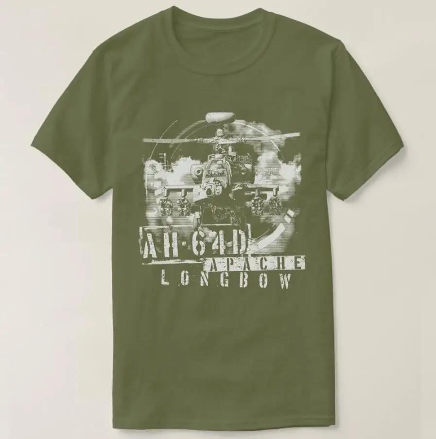 US Army Apache Longbow AH64D Kampfhubschrauber T-Shirt 100% Baumwolle Rundhals Sommer Kurzarm Freizeit Herren T-Shirt Größe S3XL