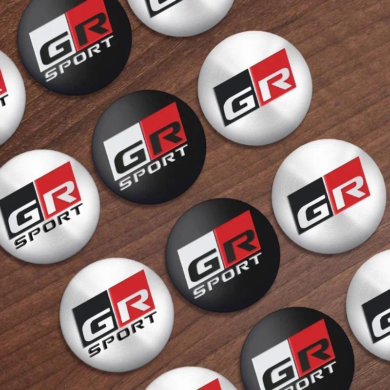 4 Piezas 56mm Pegatinas Tapacubos Centrales de Rueda de Coche Logo GR Sport Calcomanía de Llanta Para Toyota Corolla 86 Supra CHR Yaris Camry Prius Rav4 Auto