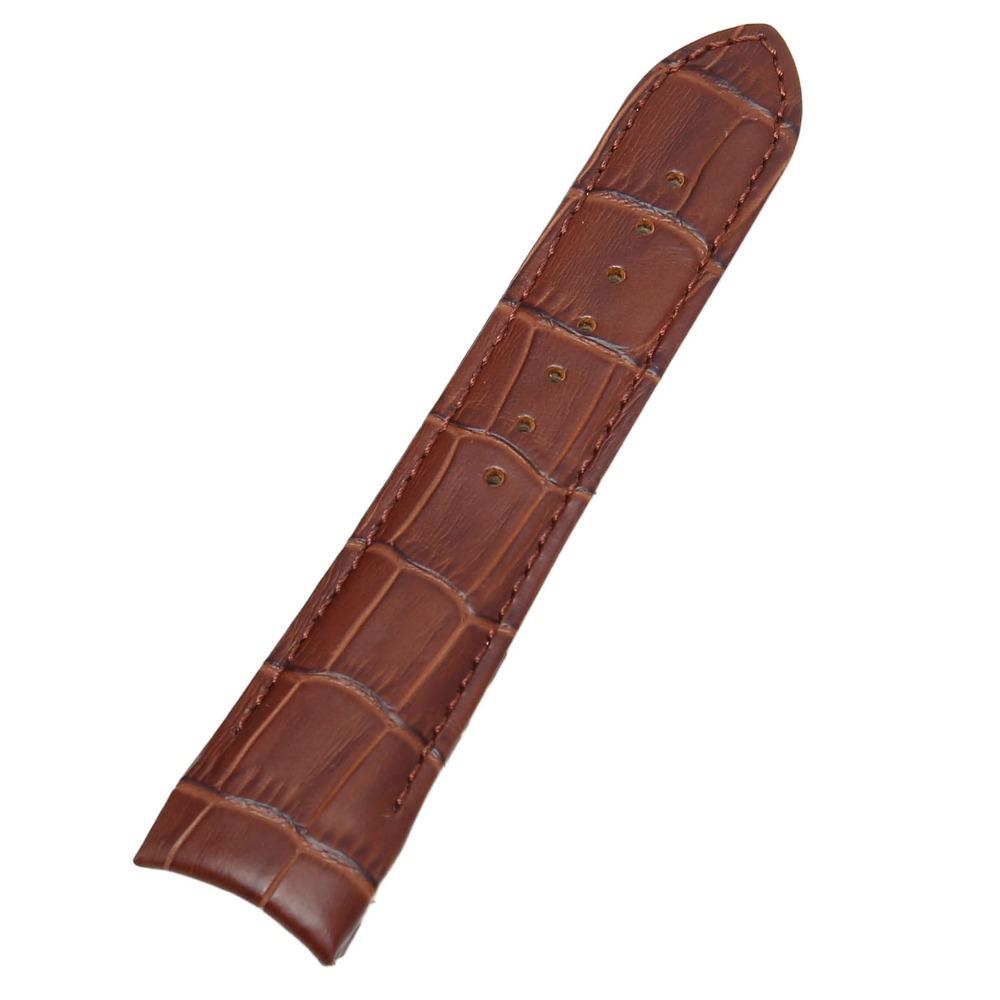 Curved End Brown Leather Watch Straps Leather Max Wrist 8in Genuine Leather Watchband Watch Band Strap Wrist Bracelet Use