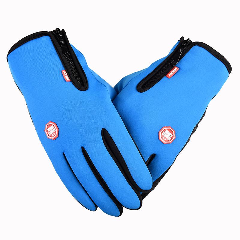 Winter Allfinger-Sport-Reithandschuhe mit Reißverschluss, rutschfeste und winddichte Fahrrad-Motorradhandschuhe