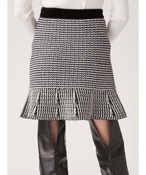 x Tweed knit skirt LWNS245092BLKF [LILYBROWN MARYQUANT]