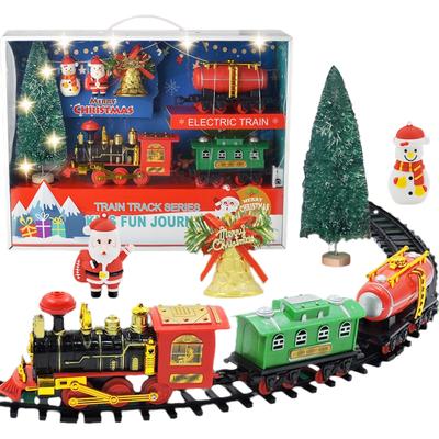 Coffret Train de Noël Train Électrique avec Lumières et Musique Coffret de Rails de Chemin de Fer Piles Pistes