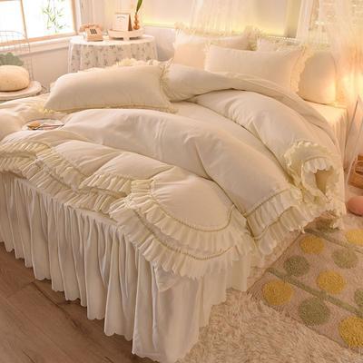 Gonna da letto in pizzo, quattro pezzi, atmosfera europea, copripiumino semplice, lenzuolo da letto