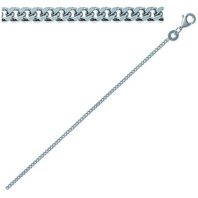 [Q9110] - Silberkette 'Gourmette-Glied' versilbert (rhodiniert) - 42 cm 1,6 mm