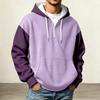 Sudadera con capucha de punto casual de bloque de color con media cremallera para hombre