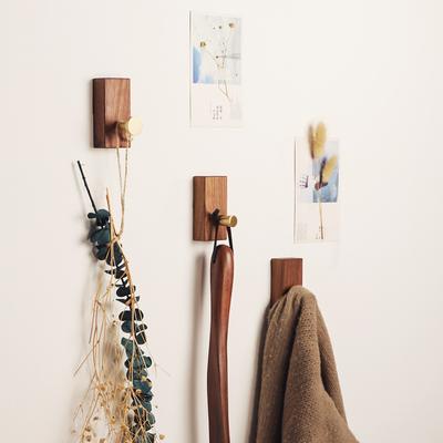 Black Walnut Wall Coat Rack Living Room Furniture Cap Bag Shawl Coat Organization Hanger Hooks Bedroom Clothing Storage Hangers