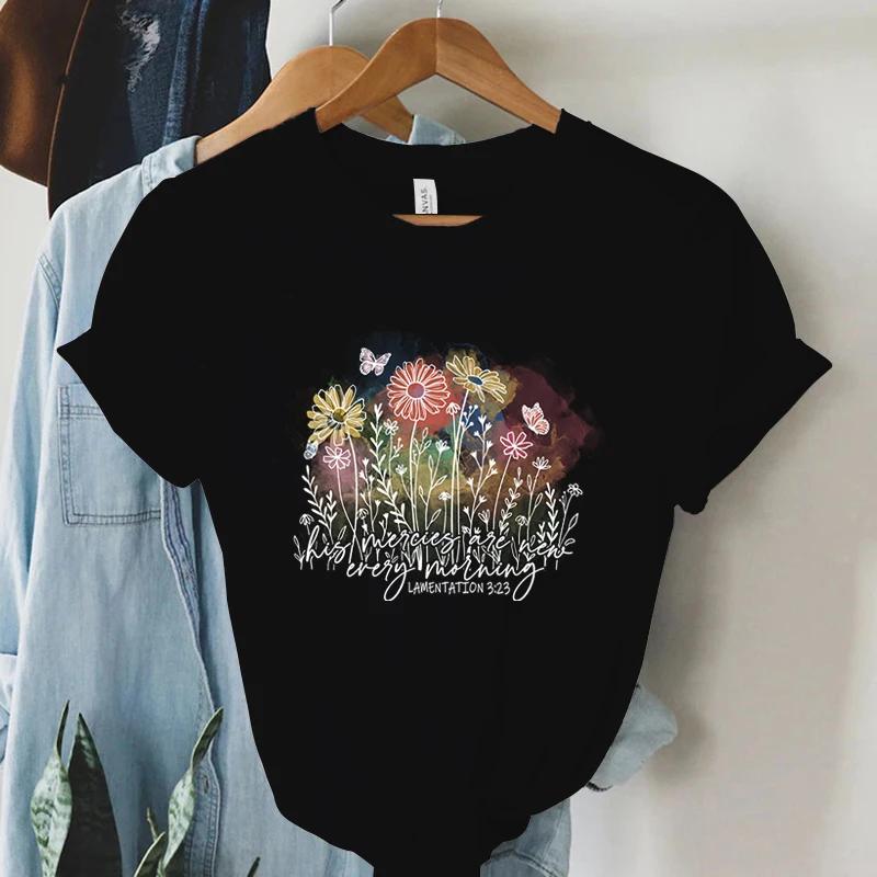 

Women Christian Tshirt His Mercies Are Everty LaUnisextation 323 Print T Shirt Vintage Bible Verse Shirt Religious Faith Tshirt S
