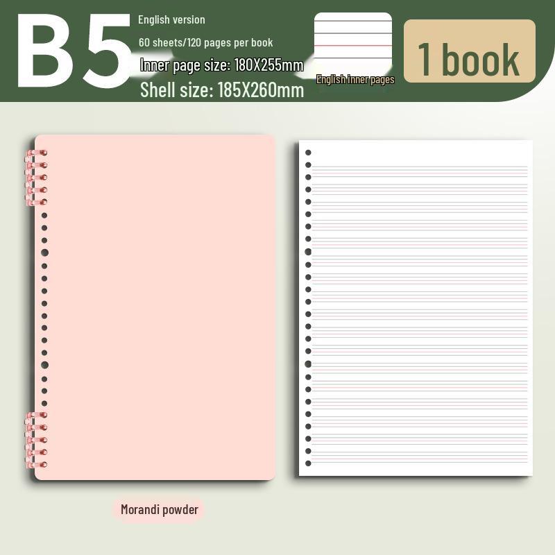 B5 Thick Loose-Leaf English Notebook for Elementary School - High-Value, Handwritten Practice Book