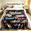 Dog Theme Soft Blanket Personalized Custom Name Text Print Warm Blanket Home Sofa Bedroom Decor
