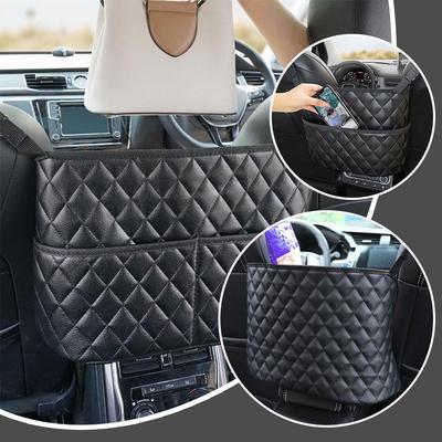 Auto Mittelsitz Aufbewahrungsnetz Große Kapazität Leder Sitztasche Tasche Auto Rückseite Waren Hängende Tasche Stuhl Aufbewahrung Rückseite Zubehör Aufbewahrungs X9K2