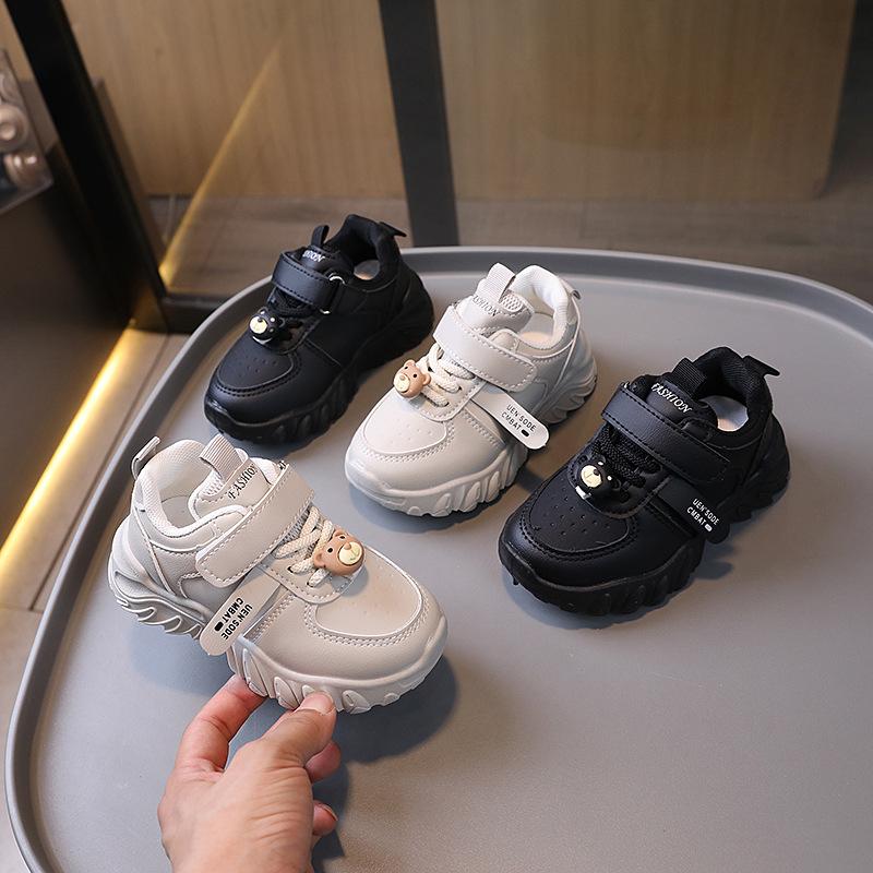 Children's sports shoes 2025 spring and autumn boys' dad shoes girl baby cartoon shoes girls college style white shoes