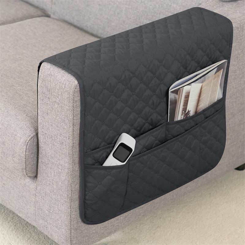 1Pc Sofa Armrest Cover With Pockets Water Repellent Plaid Furniture Couch Cover Storage Bag Chair Covers For Living Room Home