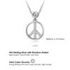 Ashley Jewelry Necklace, Sterling Silver 925, Peace Sign Pendant, Simple Design, Women's