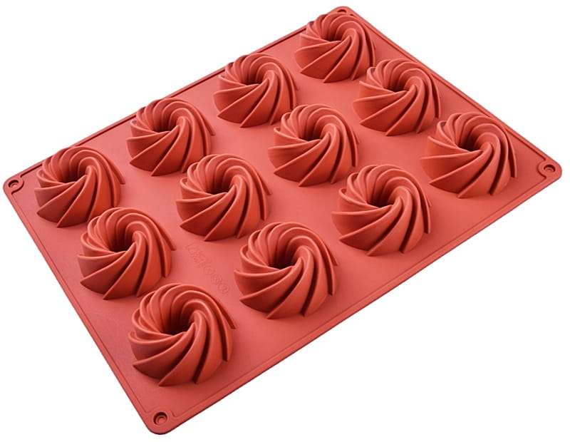 Silicone Baking Form for Muffins, Cupcakes, Twisted Muffins 12 Cups