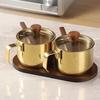 Dust-proof Condiment Jar Set With Spoon Tray Spice Organizer Salt Storage Container  Countertop