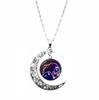 Zodiac Moon Gemstone Necklace For Women Versatile Pendant Jewelry Sweater Chain Birthday Gift