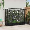Elevated Planter with Trellis and Hanging Roof Black 203.5 X 40 X 125 Cm PP