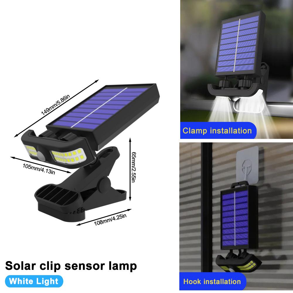 

Portable Solar Clip Light Motion Sensor 40LED Solar Street Lamp Security Wall Light Adjustable Angle Power Mode Display Fence Pa 1pc