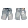 Purple Jeans Streetwear Loose Fit Denim Shorts Men Women Mid-Rise Straight Cut With Embroidery Stone Wash