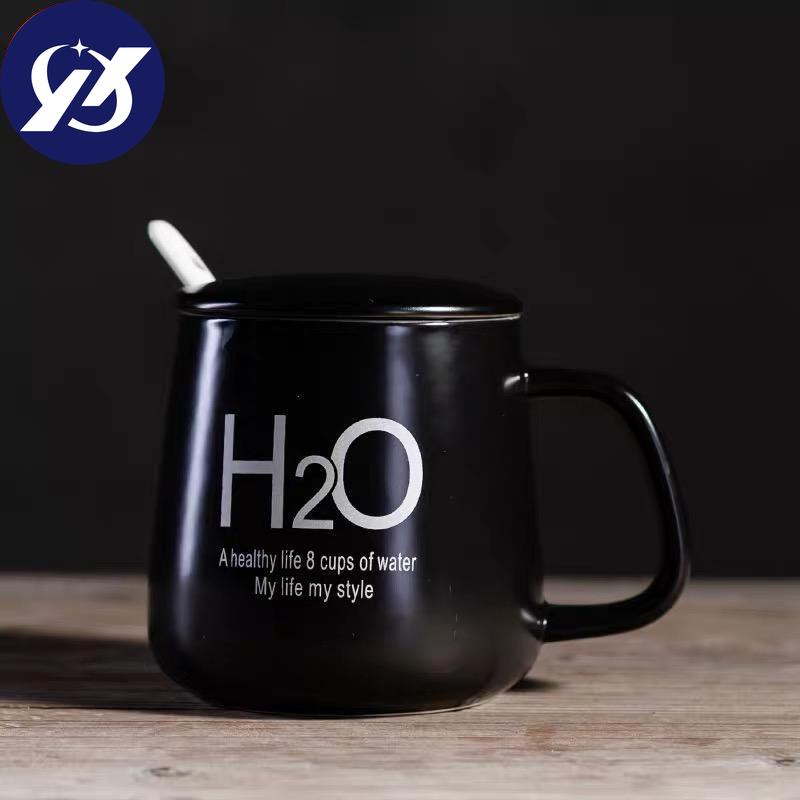 Japanese Style Totoro Coffee Mugs for Lovers Creative Milk Cup with Lid and Spoon Office Simple Ceramic Water Tea Cup Drinkware