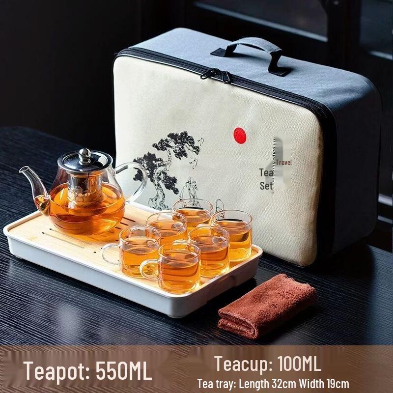 

Qiu Qiao Heat-Resistant Glass Portable Travel Tea Set Travel Pack