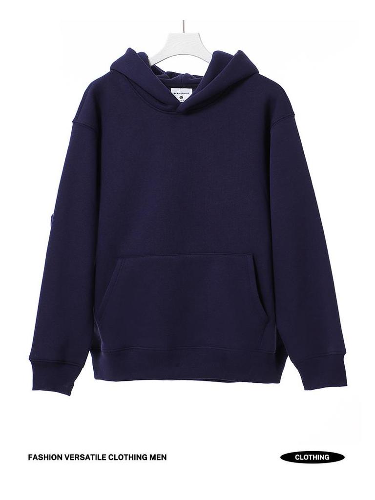 Retro Heavyweight 480g Hooded Sweatshirt - Thick Fleece Drop Shoulder Pullover for Men and Women