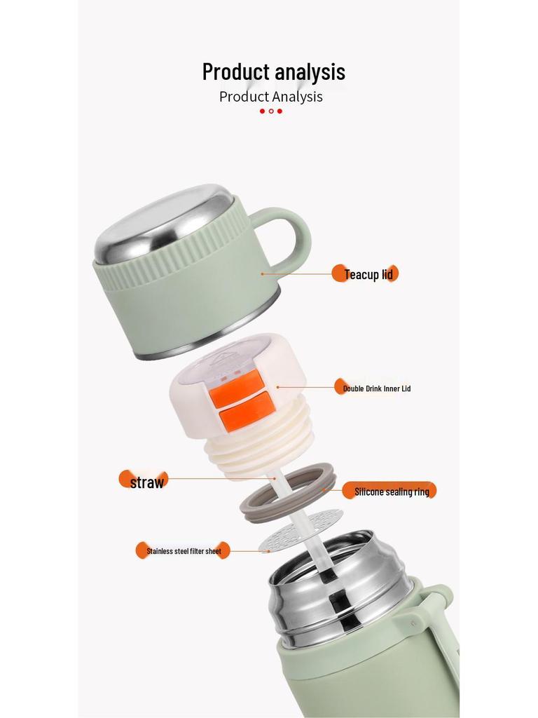 316 Stainless Steel Travel Cup with Straw – Large Capacity, Insulated, Portable, and Suitable for Direct Drinking, Perfect for Tea or Any Beverage.