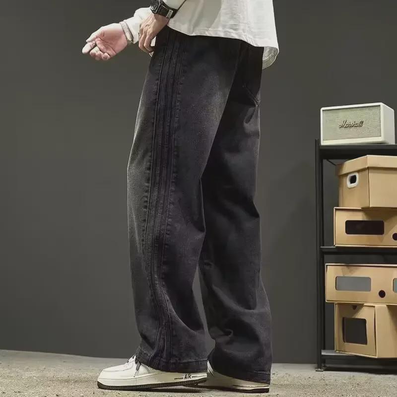 Jeans dritti lavaggio vintage da uomo 2024 - Tuta trendy per primavera/autunno